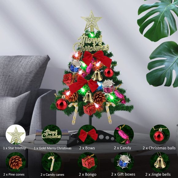 NEW 20 Inch Mini Artificial Tabletop Christmas Tree - Picture 2 of 10